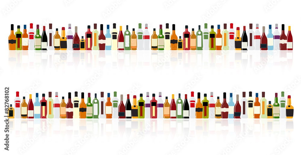 Vector Illustration of Silhouette Alcohol Bottle Vector Illustration of Silhouette Alcohol Bottle