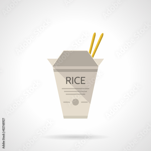 Rice box flat vector icon
