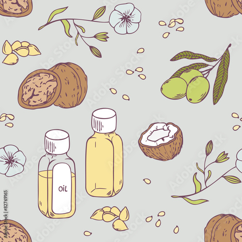 Healing oils seamless pattern. Healthy background