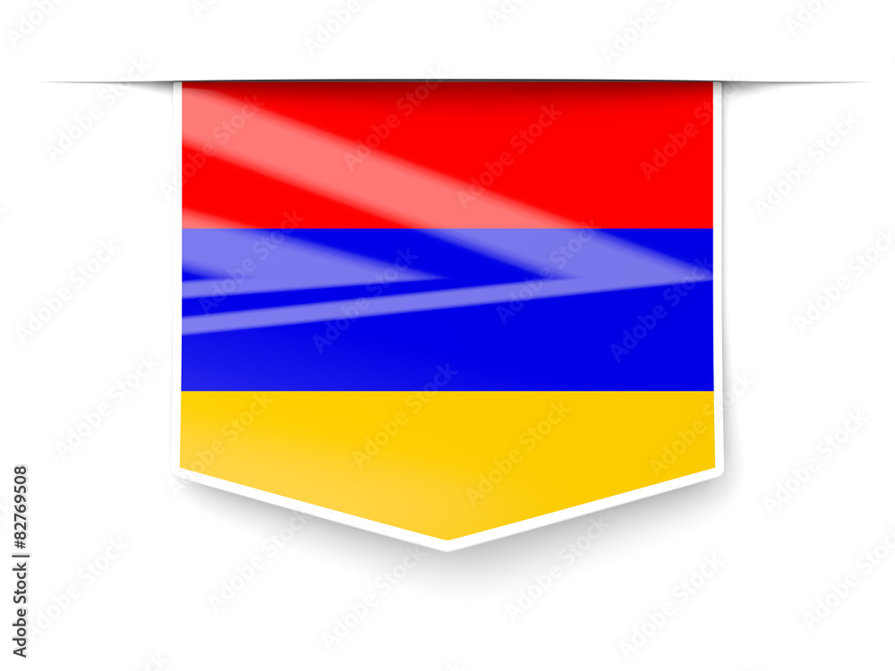 Square label with flag of armenia Square label with flag of armenia
