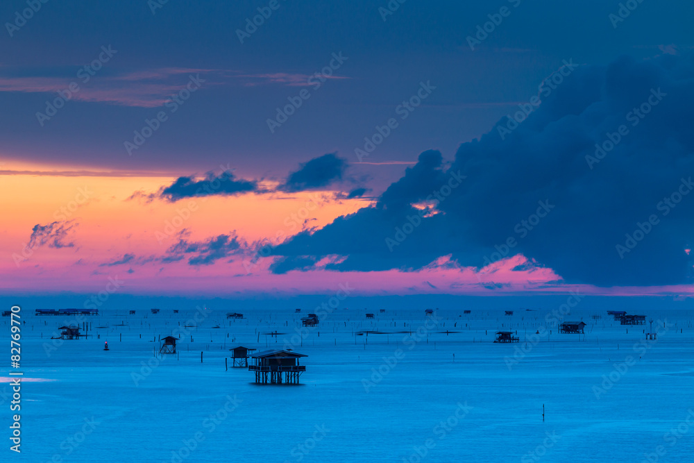 Obraz premium Sea in the sunset, Gulf of Thailand