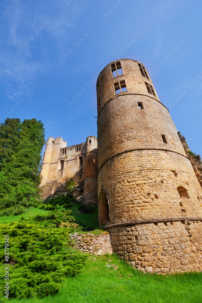 Tower of Beaufort castle in Luxembourg 