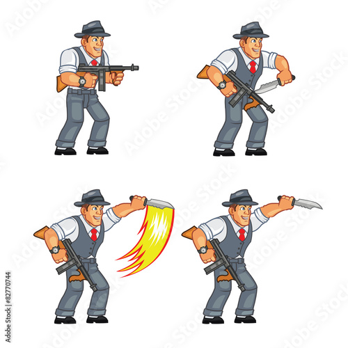 Mobster Knife Attacking Sprite