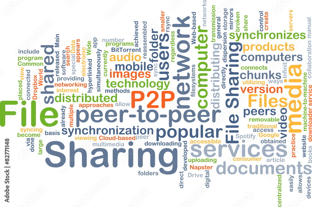 file sharing wordcloud concept illustration