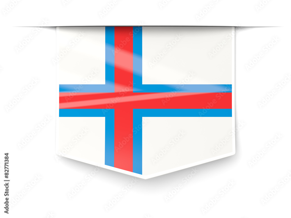 Square label with flag of faroe islands Square label with flag of faroe islands