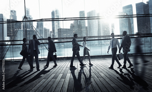 Business People Commuter Traevel Walking Corporate Concept photo