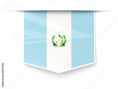 Square label with flag of guatemala