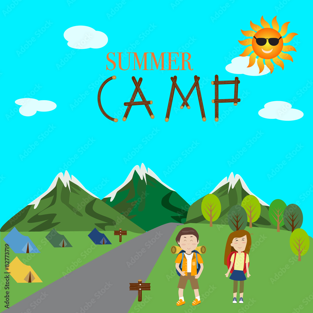 Fototapeta premium Children in the summer camp 