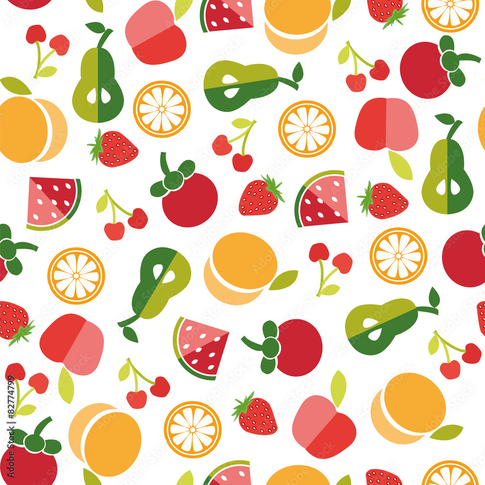 Fruit background in Flat Fruit background in Flat