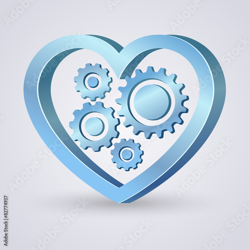 Blue mechanical heart