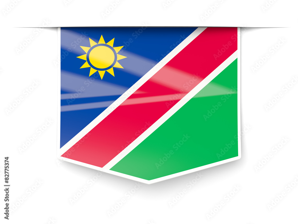 Square label with flag of namibia Square label with flag of namibia