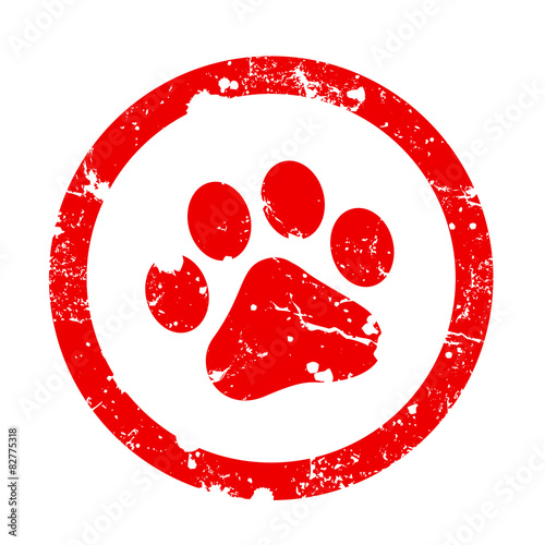 Paw print grunge stamp
