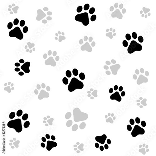 Paw print seamless pattern