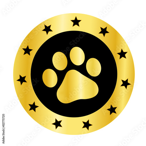 Gold paw print logo