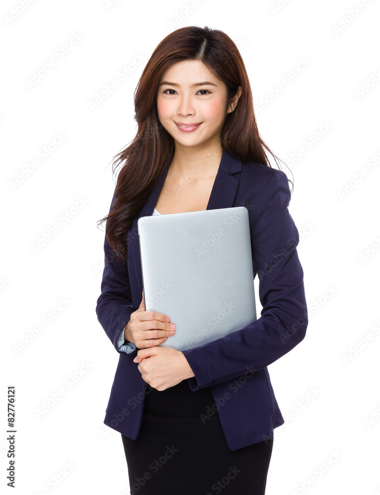 Young businesswoman hold with laptop computer Young businesswoman hold with laptop computer
