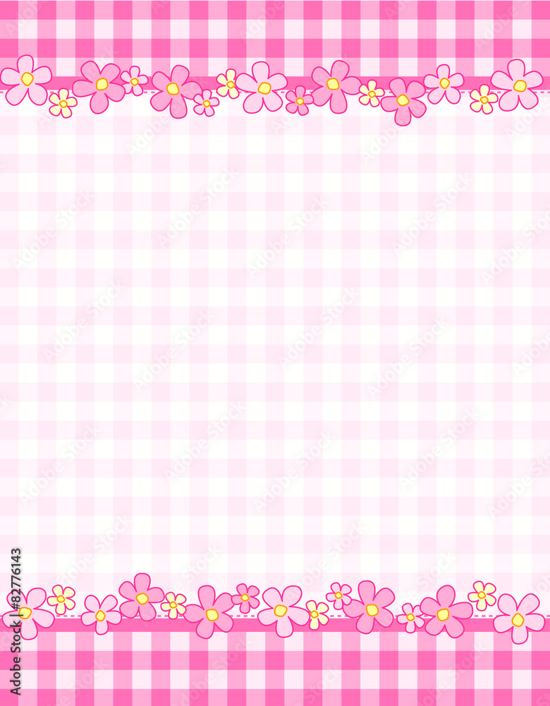 Gingham header / footer eith flowers