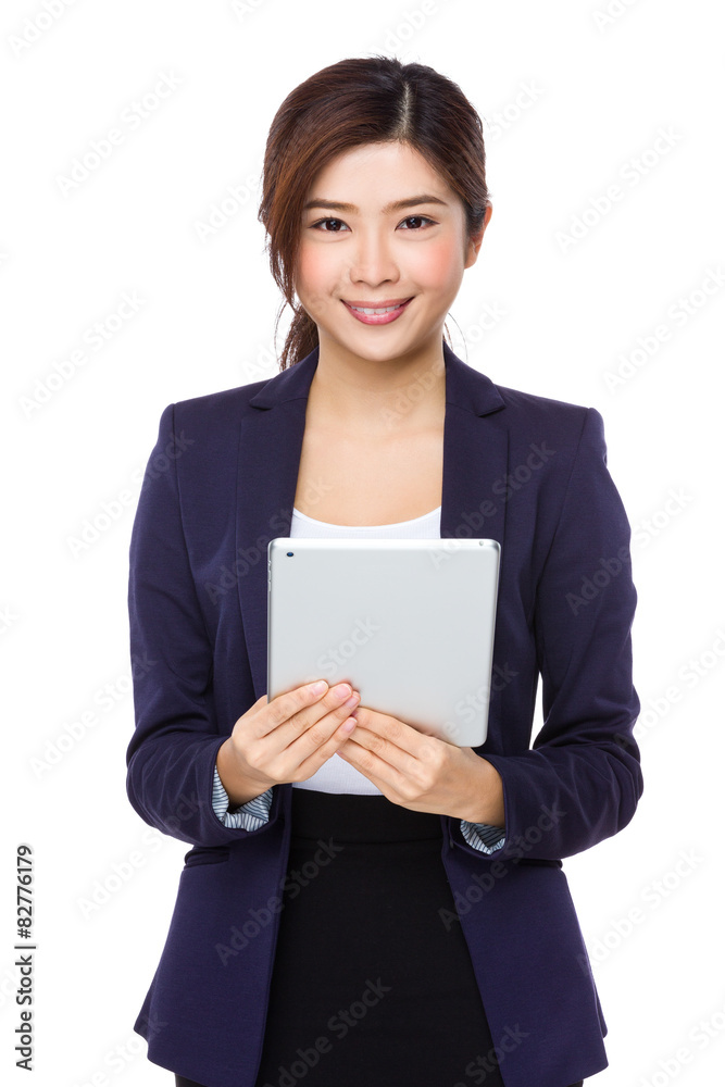 Asian businesswoman use of tablet Asian businesswoman use of tablet