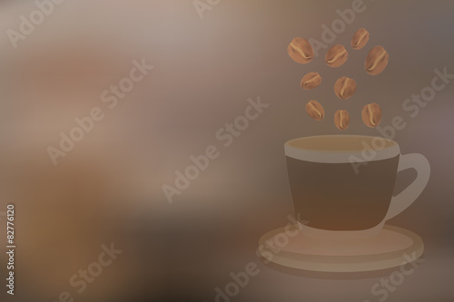 Fresh coffee and bean vector for background