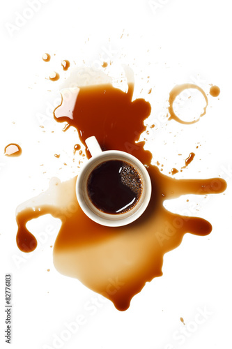 Wallpaper Mural coffee spill stain accident white background Torontodigital.ca