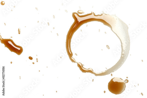 coffee spill stain accident white background