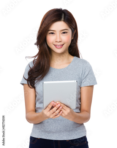 Asian woman use of tablet photo