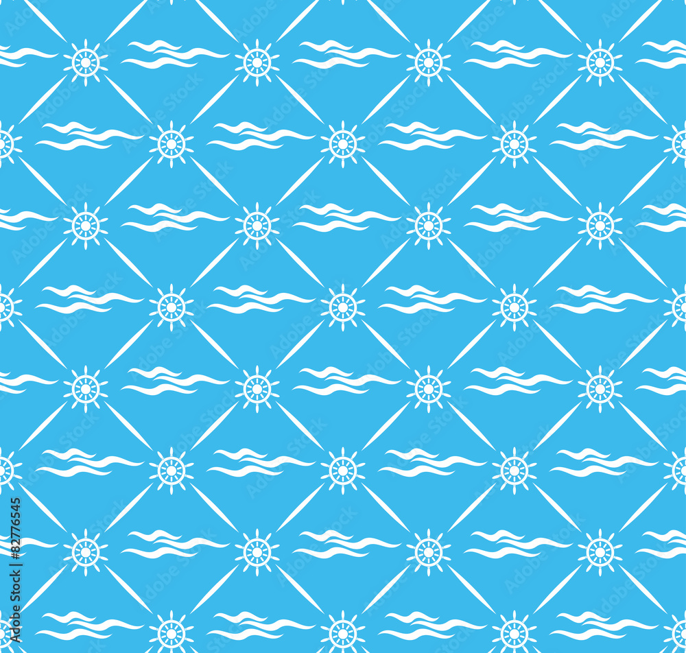 Fototapeta premium Background, Blue, Seamless Pattern, Travels