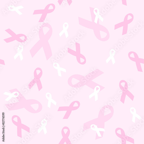 Breast cancer awareness pink ribbon seamless pattern
