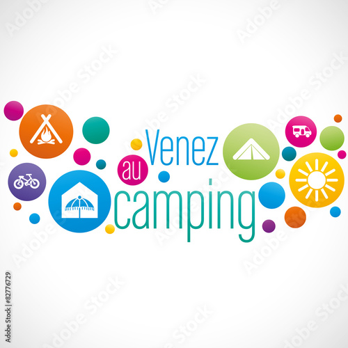 affiche marketing,"venez au camping"