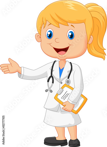 Cartoon doctor is explaining