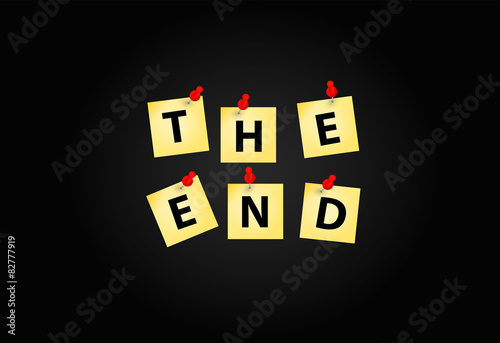 The End Screen Design Template Vector Illustration