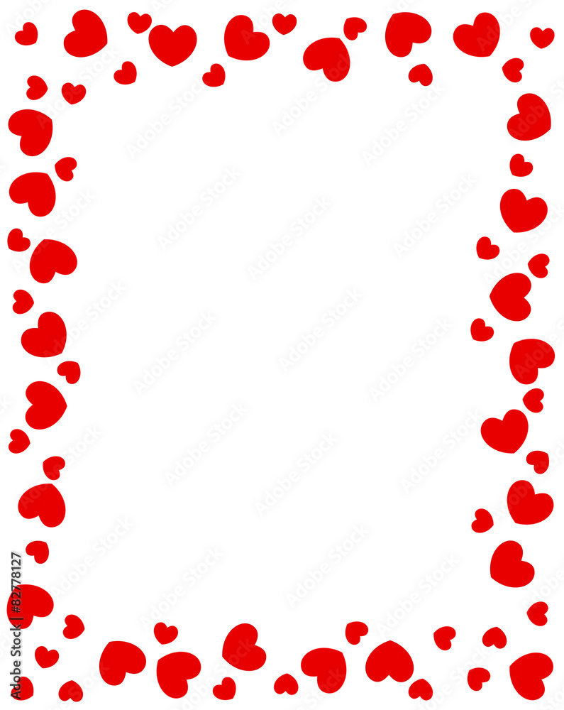 Red hearts border Red hearts border