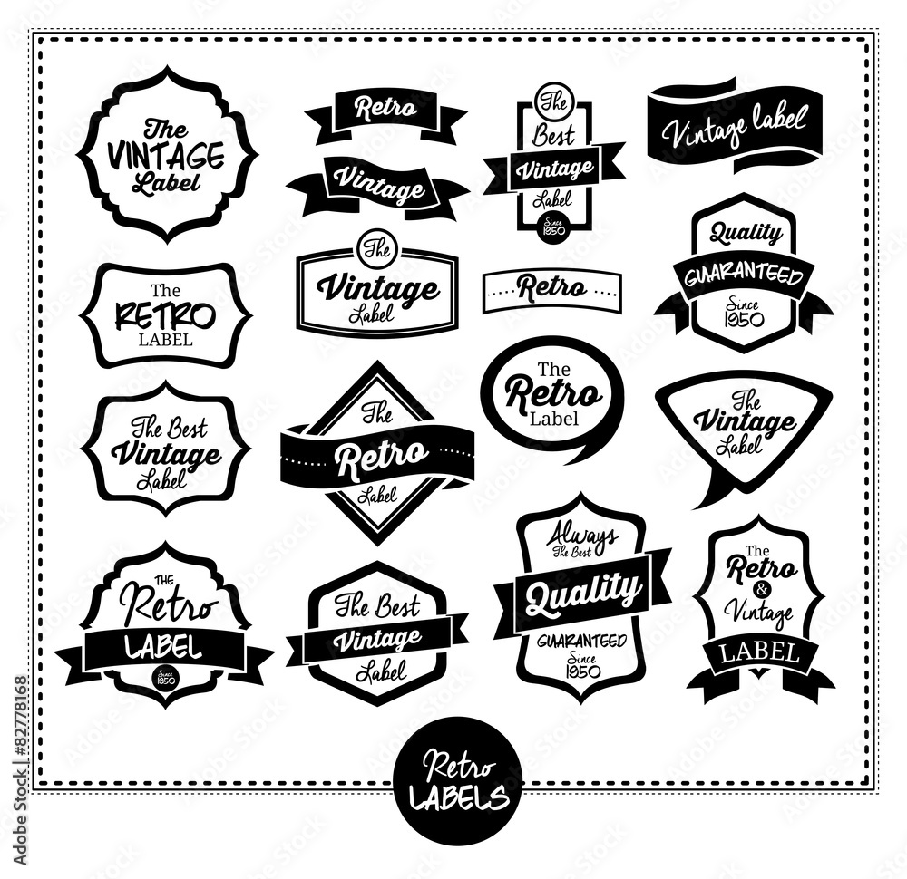 Retro and Vintage label design