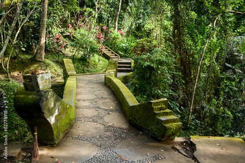 Beautiful walkway in Balinese garden, Bali, Indonesia
