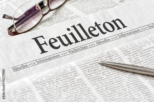 Zeitung mit der Überschrift Feuilleton