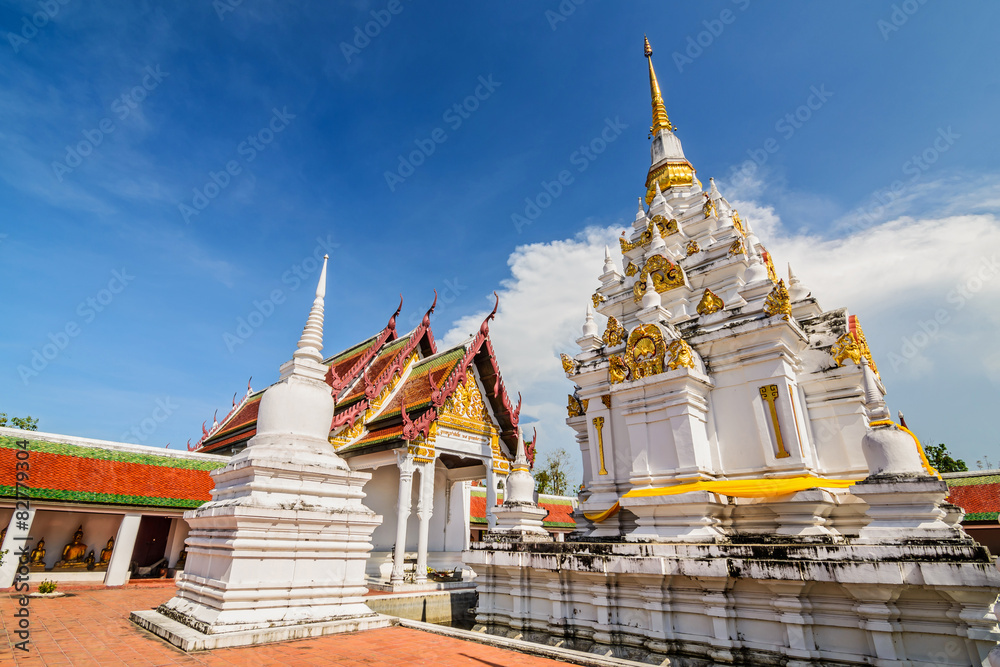 Fototapeta premium Wat Phra Borommathat Chaiya Worawihan, an ancient temple at Chai