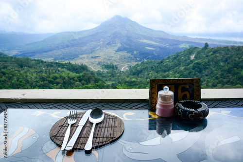 Lunch time at restaurant overlooking the Kintamani