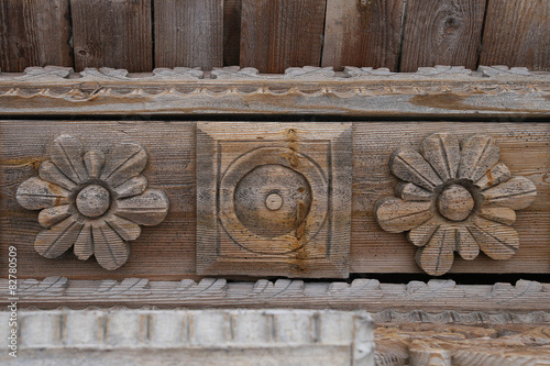 wooden carved flowers