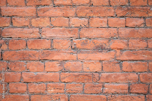 Background texture of an old red brick wall