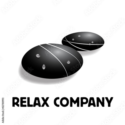 Vector sign black wet stones