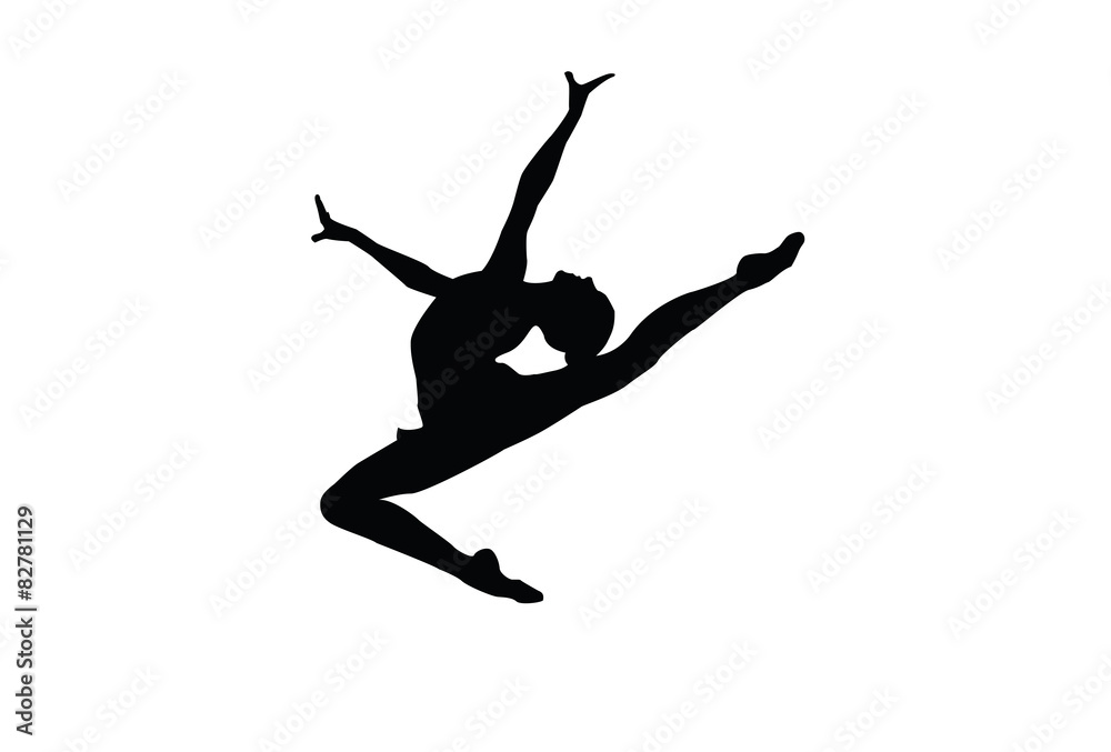 Vector illustration of gymnast silhouette