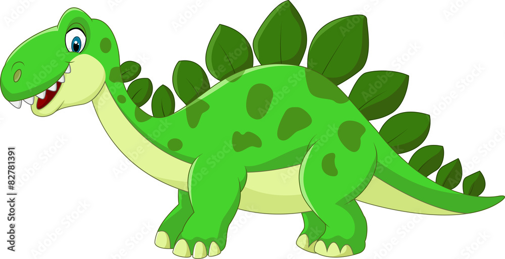Naklejka premium Cartoon Stegosaurus Dinosaur