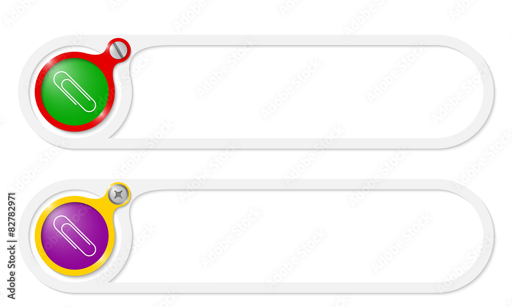 Vector buttons for your text and paper clip Vector buttons for your text and paper clip