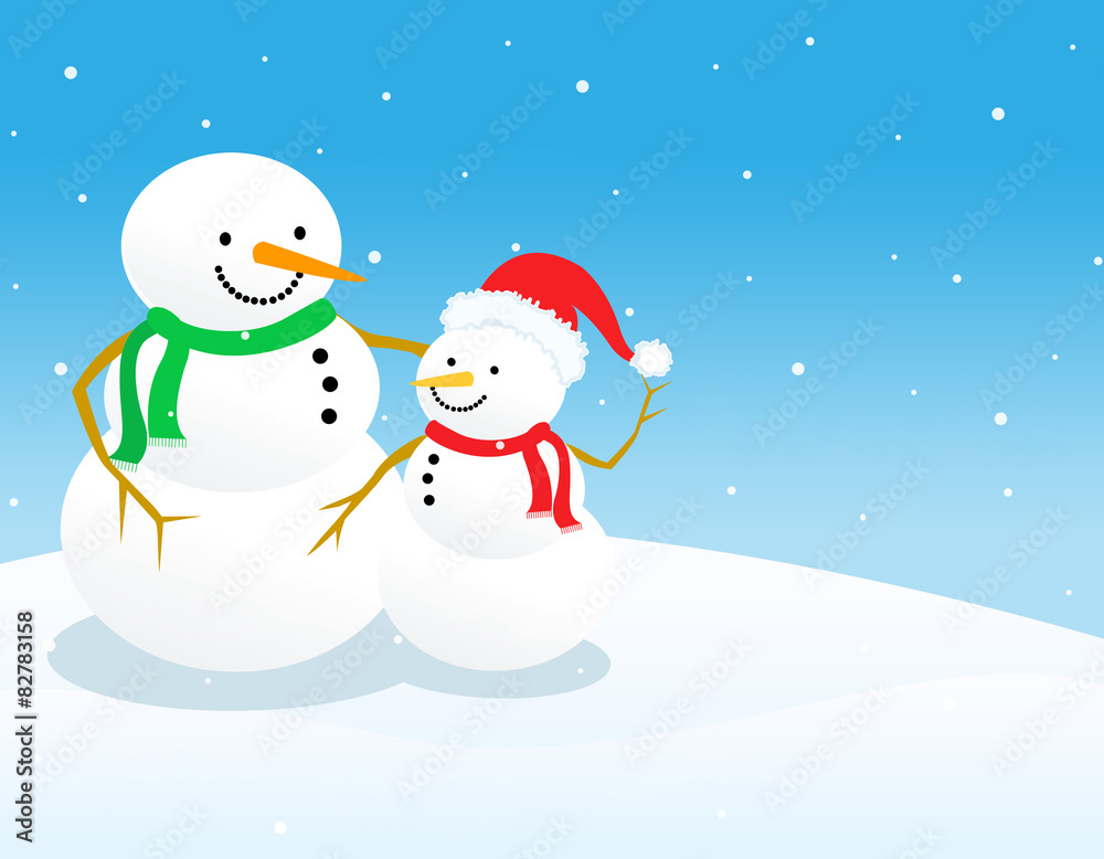 Snowman winter background Snowman winter background