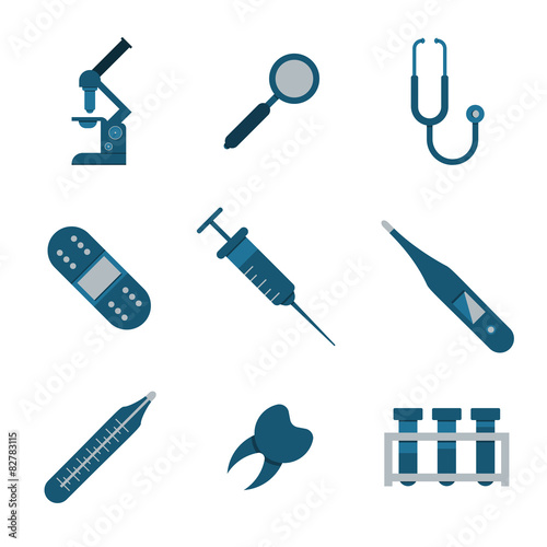 Medical and health icons set. Nine icons. © Sviatoslav Kovtun