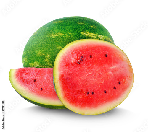 watermelon and slice isolated on white background