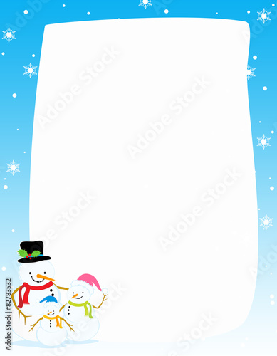 Snowman winter frame