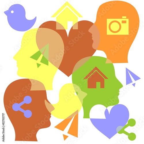 illustration dedicated to the communication and technologies.