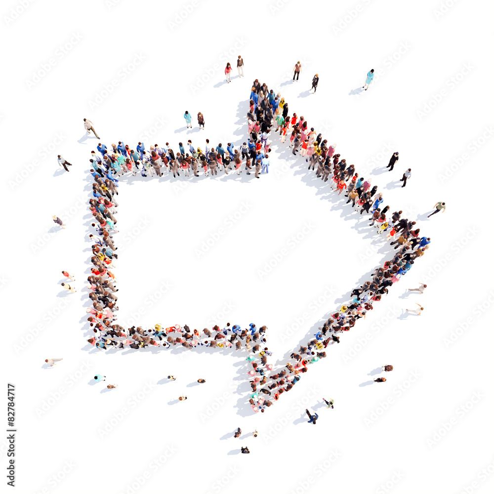 People in the form of arrows.