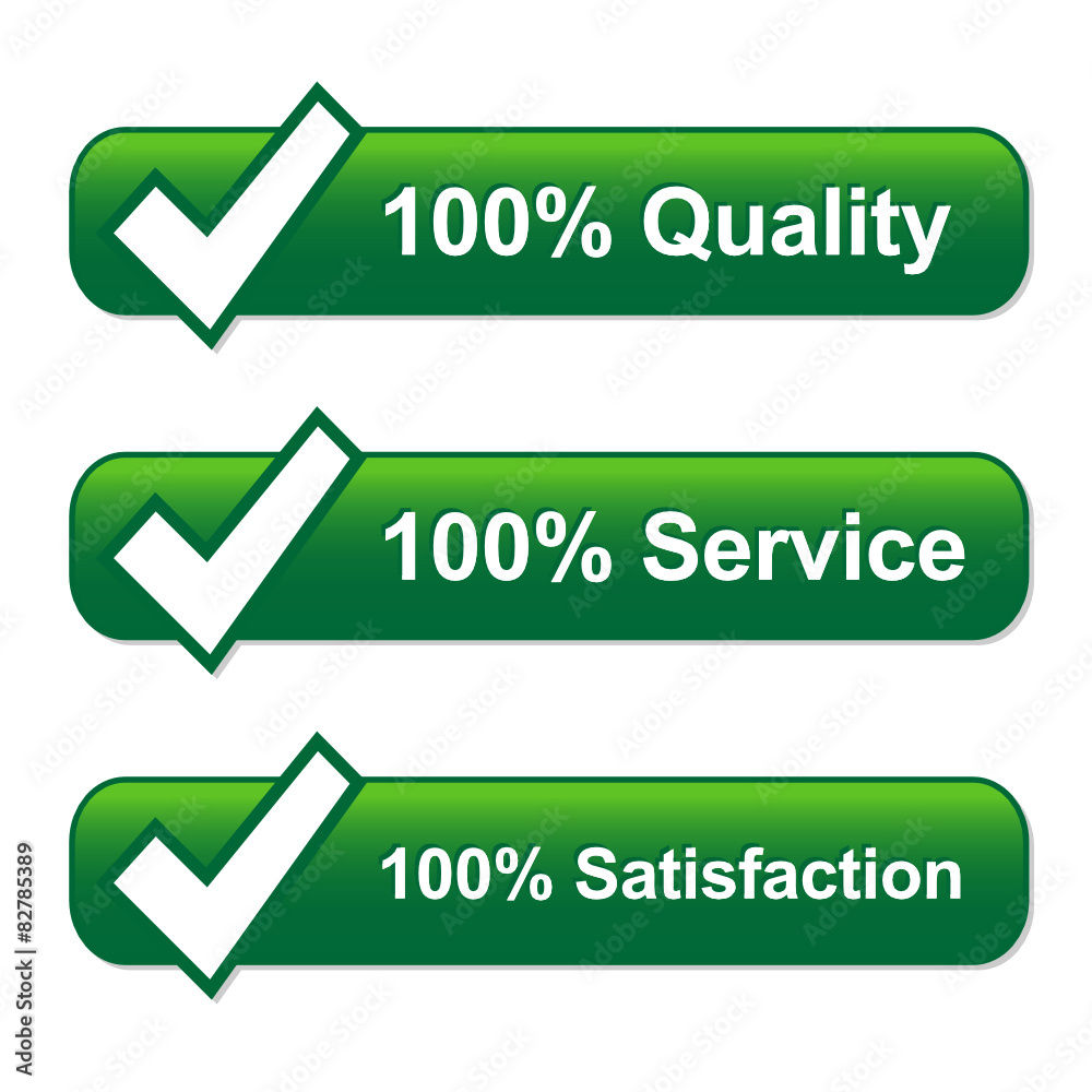 SATISFACTION QUALITY SERVICE icons with tick
SATISFACTION QUALITY SERVICE icons with tick