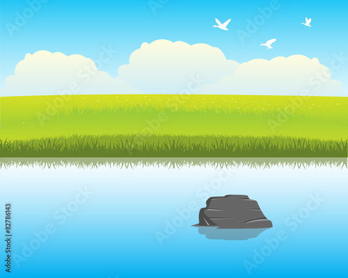 River in steppe